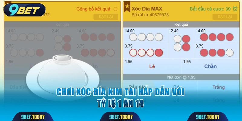 Chơi xóc đĩa hấp dẫn với tỷ lệ 1 ăn 14